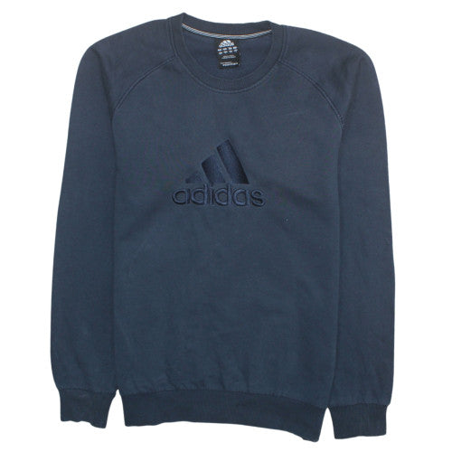 Adidas Men's Blue Crew Neck Pullover Sweatshirt L Regular Fit