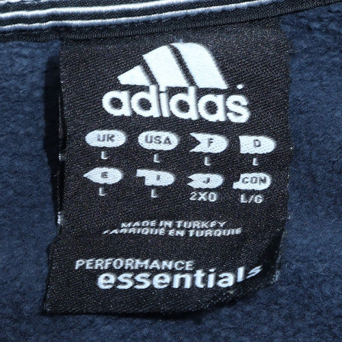 Adidas Men's Blue Crew Neck Pullover Sweatshirt L Regular Fit