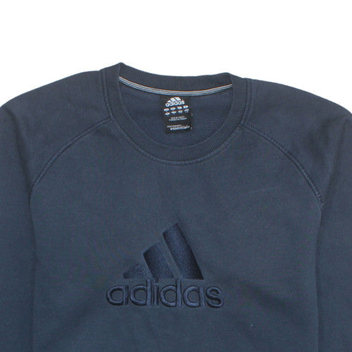 Adidas Men's Blue Crew Neck Pullover Sweatshirt L Regular Fit