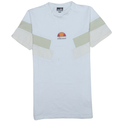 Ellesse Men's White Colourblock Sports T-Shirt Size M