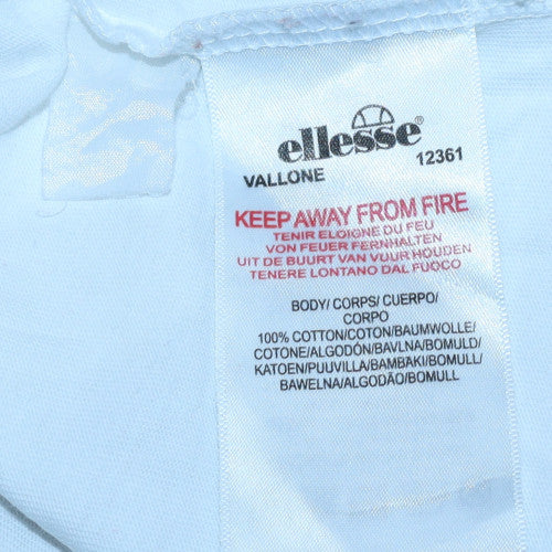 Ellesse Men's White Colourblock Sports T-Shirt Size M
