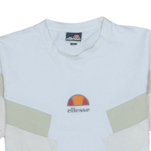 Ellesse Men's White Colourblock Sports T-Shirt Size M