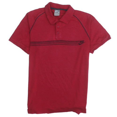 Nike Men's Red Short Sleeve Cotton Polo Shirt Size M