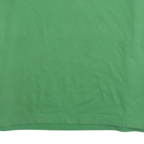 Champion Men's Green Short Sleeve Polo Shirt Medium Cotton