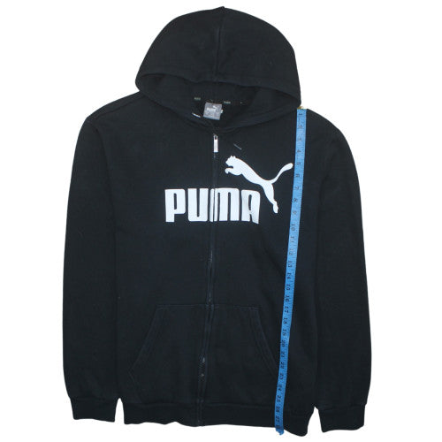 Puma Men's Black Full Zip Hoodie XL Logo Fleece Sweatshirt