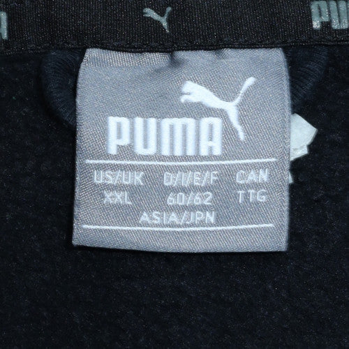 Puma Men's Black Full Zip Hoodie XL Logo Fleece Sweatshirt