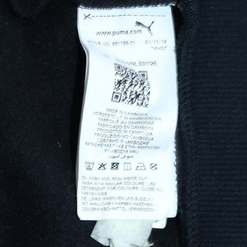 Puma Men's Black Full Zip Hoodie XL Logo Fleece Sweatshirt
