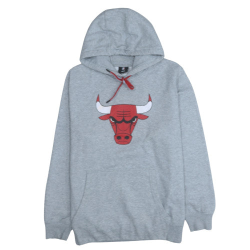 NBA Mens Grey Pullover Hoodie Size L Sports Graphic Sweatshirt