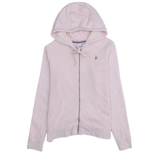 U.S. Polo Assn. Womens Pink Full Zip Hoodie Size 12 Cotton Casual