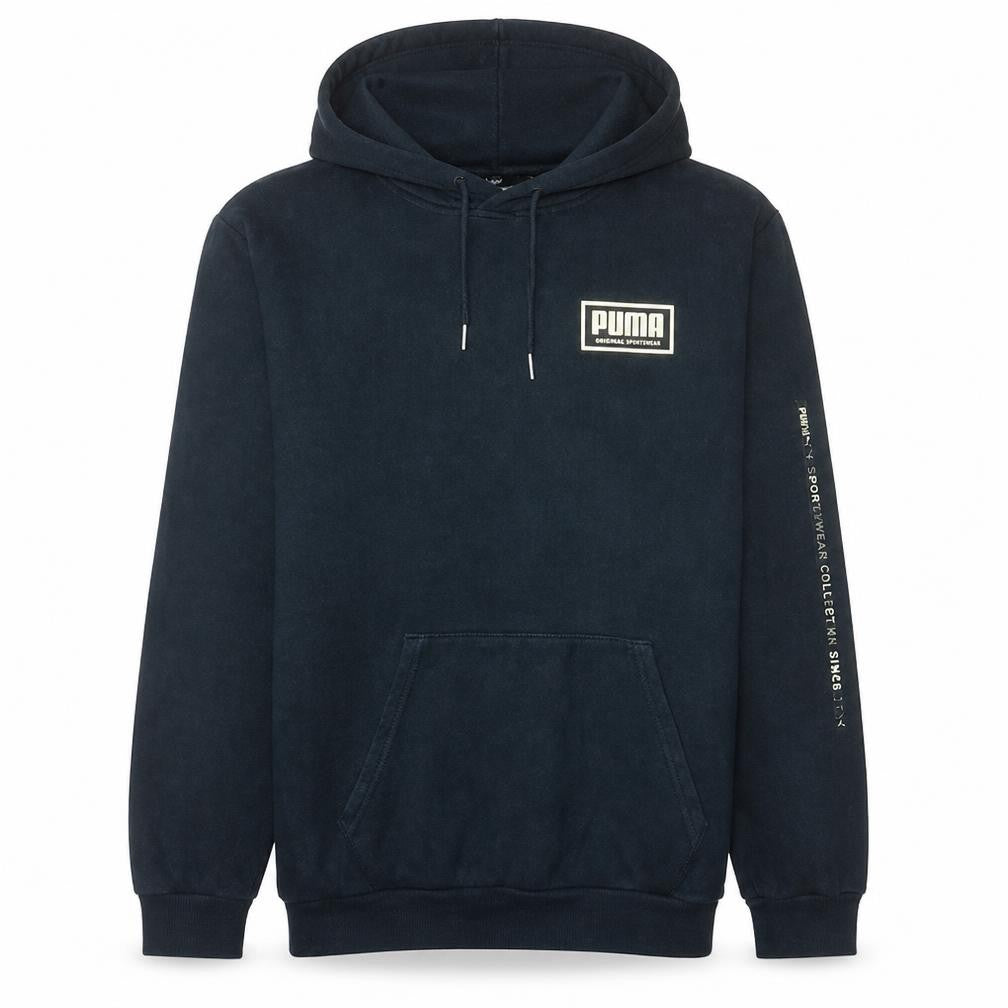 Puma Men's Black Pullover Hoodie L Sports Fleece Sweatshirt