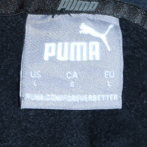 Puma Men's Black Pullover Hoodie L Sports Fleece Sweatshirt