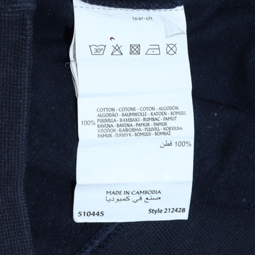 Champion Men's Blue Small Pullover Crew Neck Logo Sweatshirt