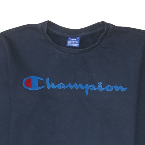 Champion Men's Blue Small Pullover Crew Neck Logo Sweatshirt