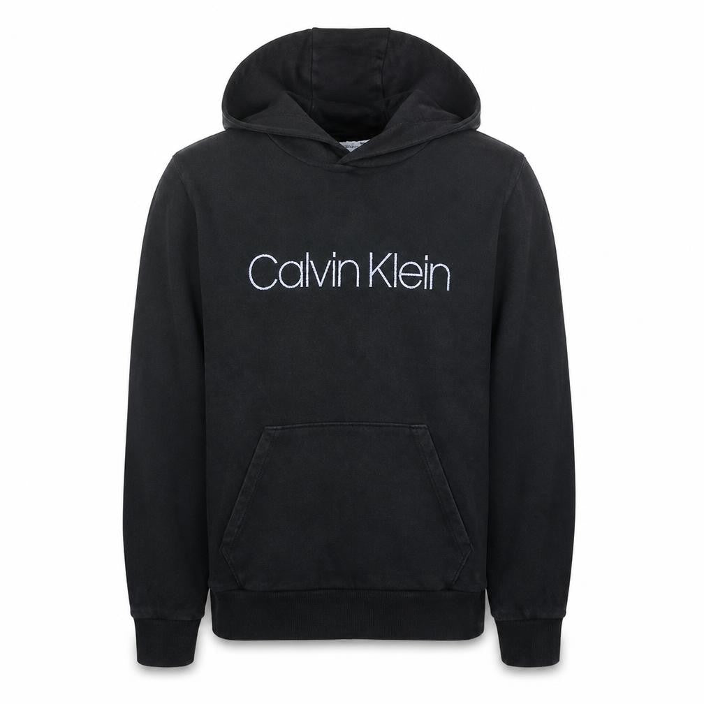 Calvin Klein Men's Black Pullover Logo Hoodie - Size M