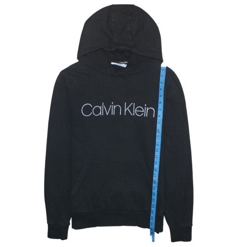 Calvin Klein Men's Black Pullover Logo Hoodie - Size M