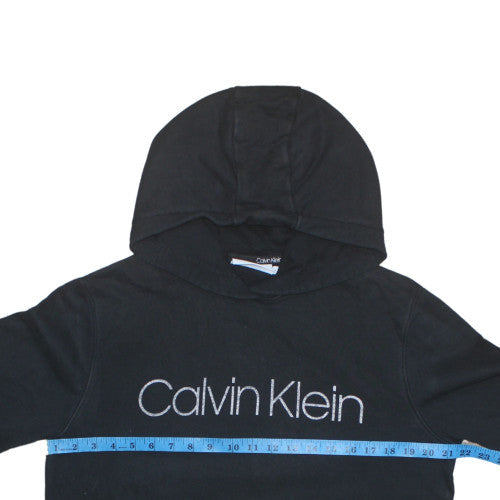 Calvin Klein Men's Black Pullover Logo Hoodie - Size M