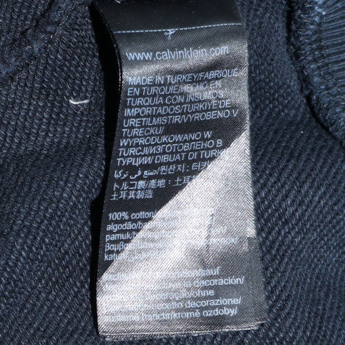 Calvin Klein Men's Black Pullover Logo Hoodie - Size M