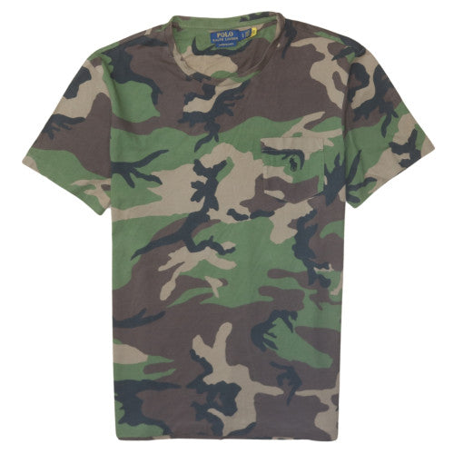 Polo Ralph Lauren Men's Green Camouflage Cotton Slim Fit T-Shirt Size L