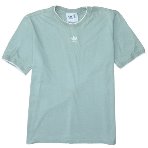 Adidas Men's Green Crew Neck Cotton T-Shirt Size M