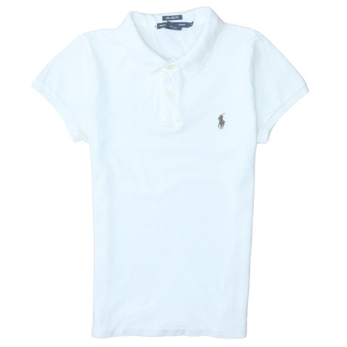 Ralph Lauren Women’s White Slim Fit Polo Shirt Size S Classic Style