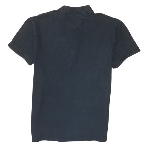 Tommy Jeans Men's Black Cotton Polo Shirt Size L Classic Fit