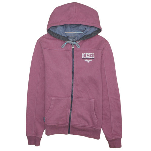 Diesel Mens Purple Full Zip Hoodie M Cotton Blend Fleece