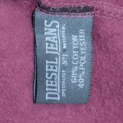 Diesel Mens Purple Full Zip Hoodie M Cotton Blend Fleece