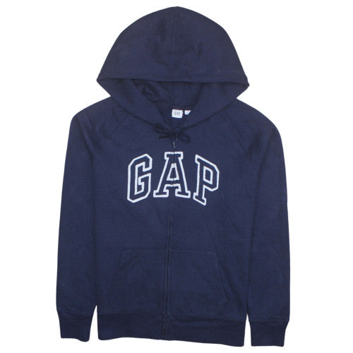GAP Women Navy Blue Full Zip Hoodie L Cotton Blend Casual