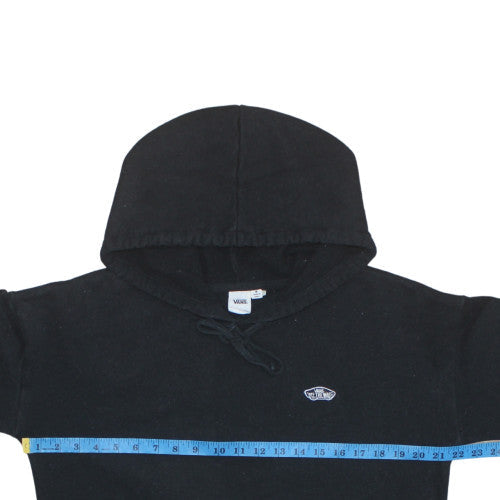 Vans Womens Black Medium Pullover Hoodie with Flame Print Sleeves
