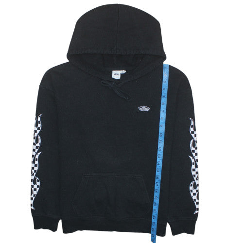 Vans Womens Black Medium Pullover Hoodie with Flame Print Sleeves
