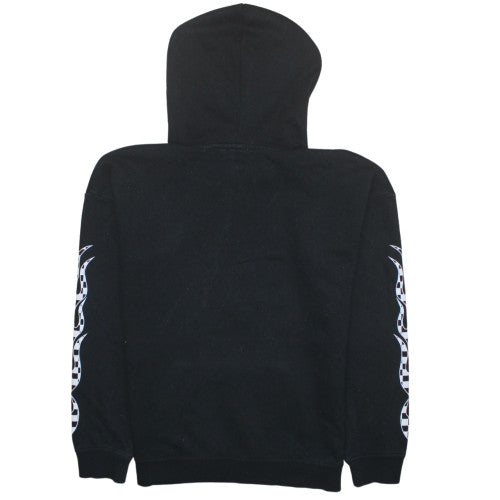 Vans Womens Black Medium Pullover Hoodie with Flame Print Sleeves