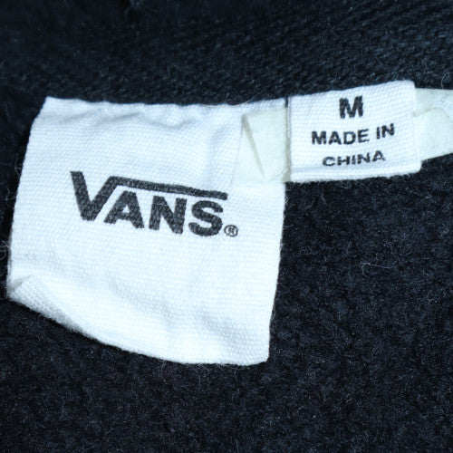 Vans Womens Black Medium Pullover Hoodie with Flame Print Sleeves