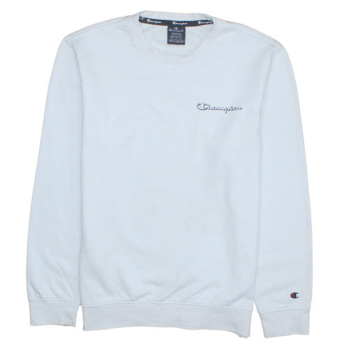 Champion Men's White Medium Pullover Sweatshirt Crew Neck Logo