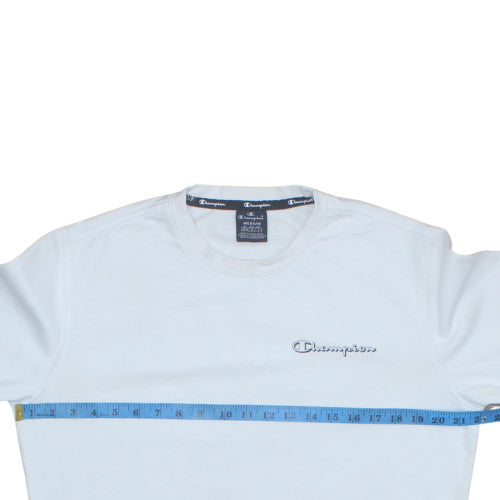Champion Men's White Medium Pullover Sweatshirt Crew Neck Logo