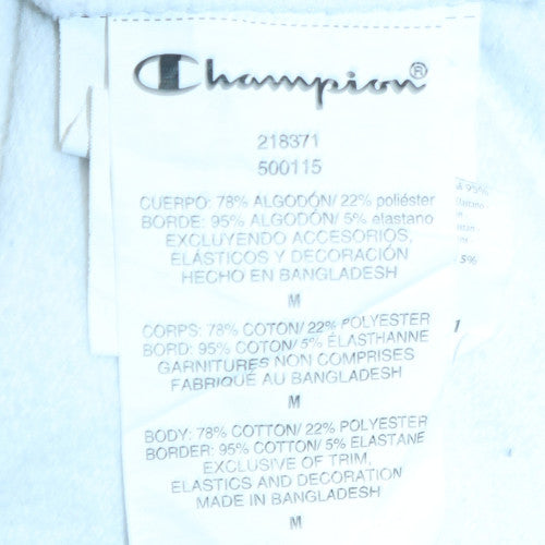 Champion Men's White Medium Pullover Sweatshirt Crew Neck Logo