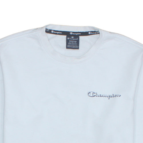 Champion Men's White Medium Pullover Sweatshirt Crew Neck Logo