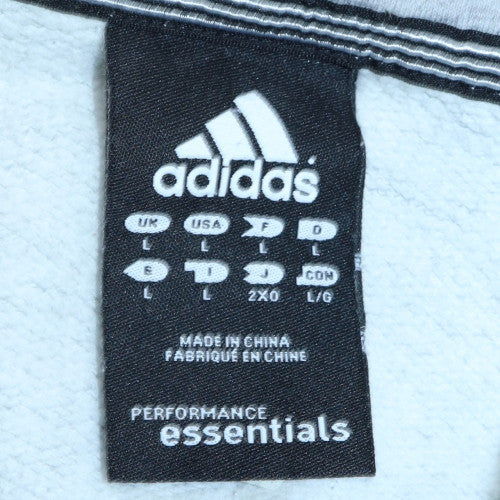 Adidas Men's Grey Full Zip Hoodie L Sports Essentials