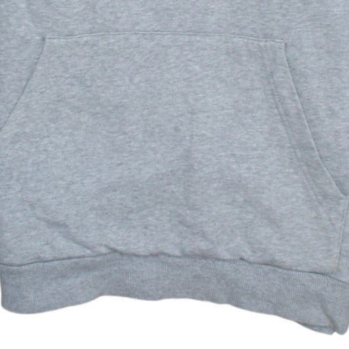 Adidas Boys Grey Pullover Hoodie 13-14 Years Logo Fleece Hooded Sweatshirt
