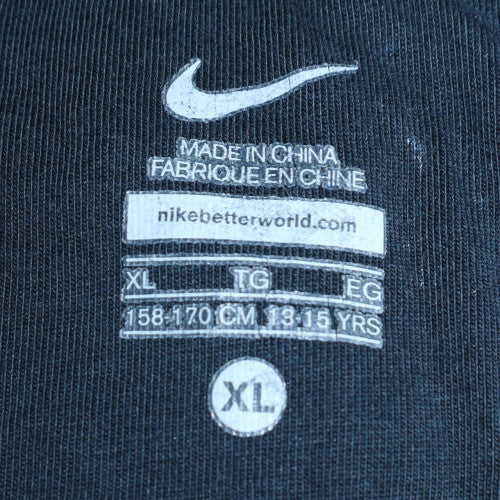 Nike Boys Black Full Zip Hoodie XL 13-15 Years Fleece Sportswear