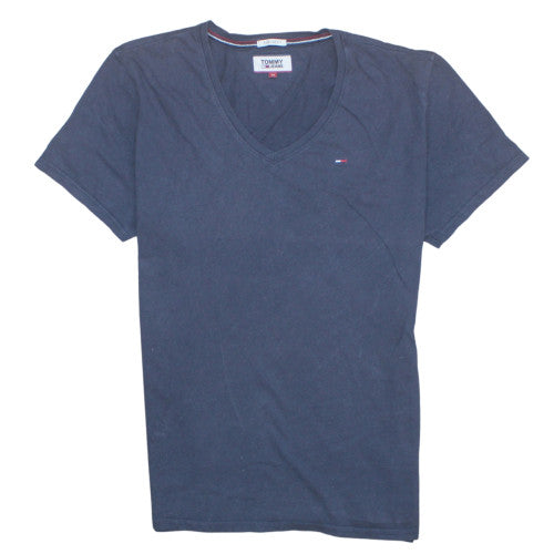 Tommy Jeans Men's Navy V-Neck Regular Fit Cotton T-Shirt M