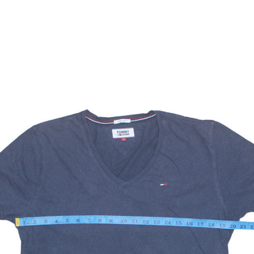 Tommy Jeans Men's Navy V-Neck Regular Fit Cotton T-Shirt M
