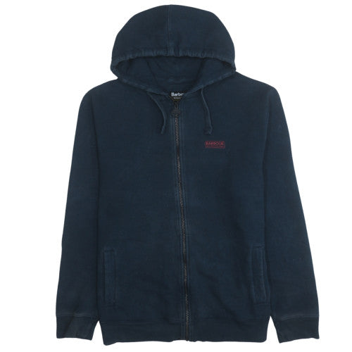 Barbour International Men Blue XL Full Zip Hoodie Fleece Sweatshirt