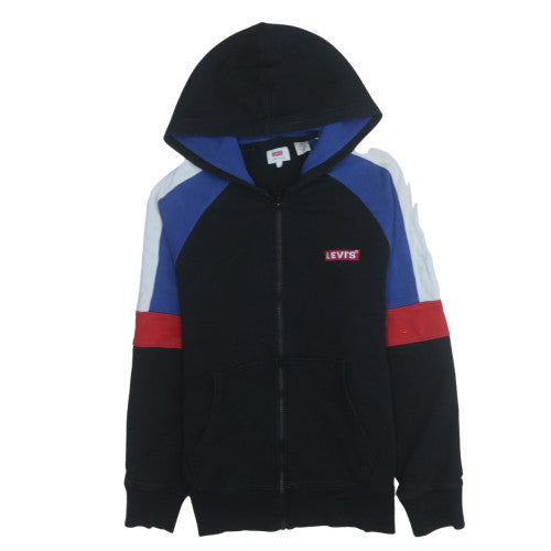 Levi's Mens Black Full Zip Hoodie Size S Regular Fit Logo Design