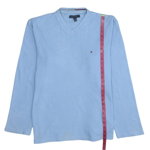 Tommy Hilfiger Men’s Blue V-Neck Cotton Pullover Jumper XL