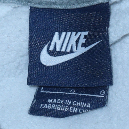 Nike Men’s White Pullover Hoodie L Regular Fit Fleece Sweatshirt