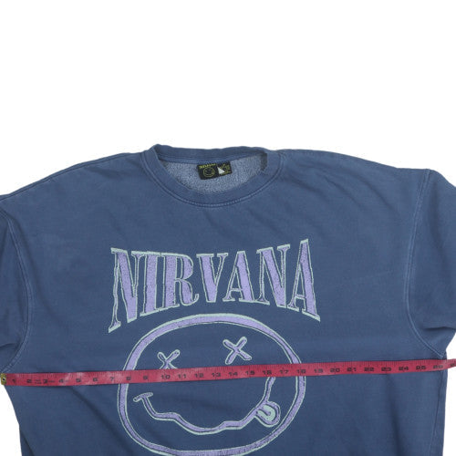 Primark Women Blue Nirvana Crew Neck Pullover Sweatshirt M 12/14