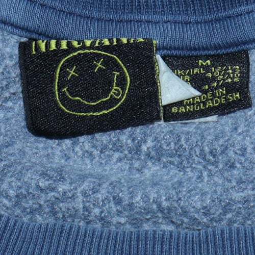 Primark Women Blue Nirvana Crew Neck Pullover Sweatshirt M 12/14