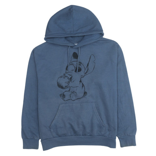 Disney Women Blue Stitch Hoodie Medium UK 12/14 Pullover Cotton Blend