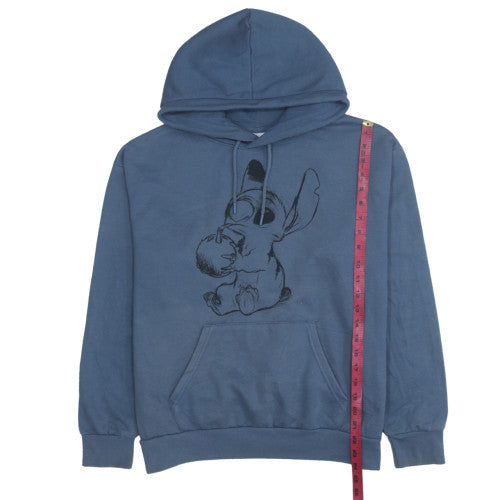Disney Women Blue Stitch Hoodie Medium UK 12/14 Pullover Cotton Blend