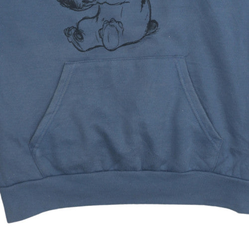 Disney Women Blue Stitch Hoodie Medium UK 12/14 Pullover Cotton Blend